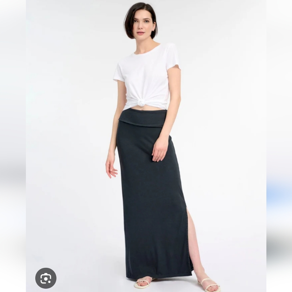 Splendid Charcoal Modal Set: Foldover Maxi Skirt and Tank Size Small